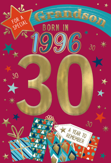 1996 Happy 30th Birthday Grandson From The Year You Were Born
