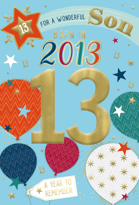 2013 Happy 13th Birthday Son From The Year You Were Born