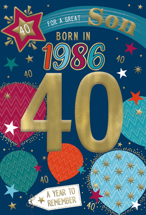 1986 Happy 40th Birthday Son From The Year You Were Born