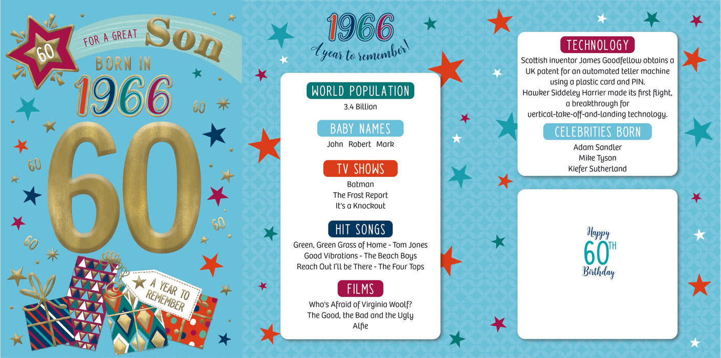 1966 Happy 60th Birthday Son From The Year You Were Born