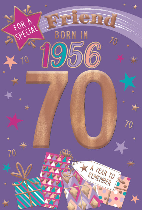 1956 Happy 70th Birthday Friend From The Year You Were Born