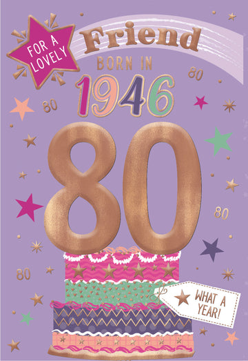 1946 Happy 80th Birthday Friend From The Year You Were Born