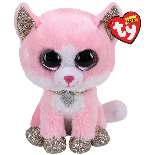 Ty Beanie Boos Regular - Fiona the Pink Cat soft toy