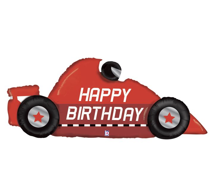 Racing Car Red Supersize Helium Filled Balloon 42" (Optional Helium Inflation)