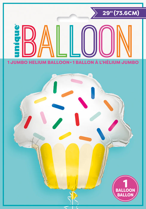 Cupcake Supershape Foil Balloon (Optional Helium Inflation)