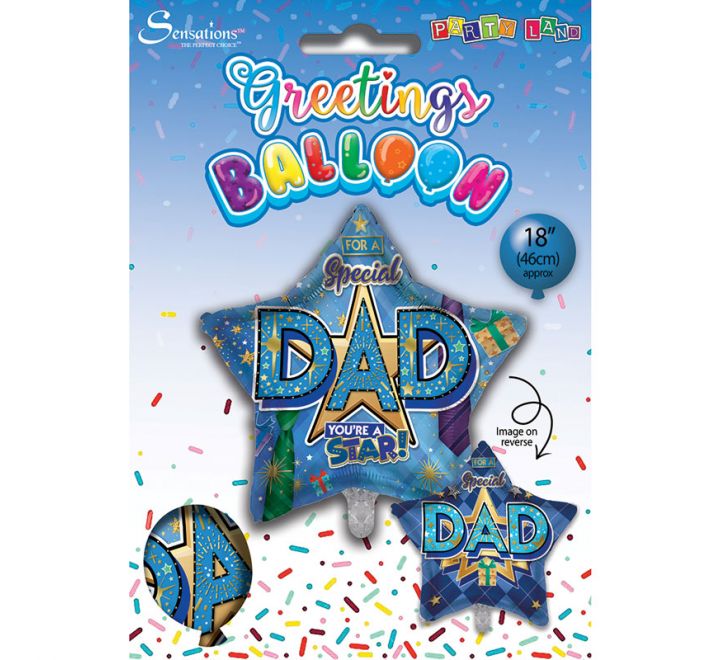 Special Dad Your a Star Foil Balloon (Optional Helium Inflation)
