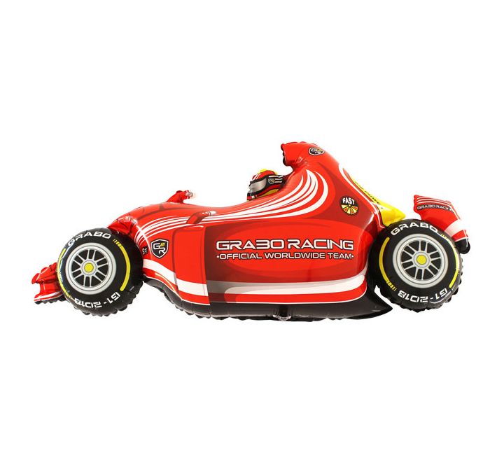 Racing Car Red Supersize Helium Filled Balloon 42" (Optional Helium Inflation)