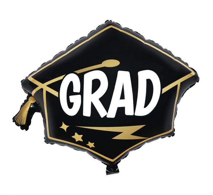Graduation Cap Jumbo Shape Helium Balloon (Optional Helium Inflation)