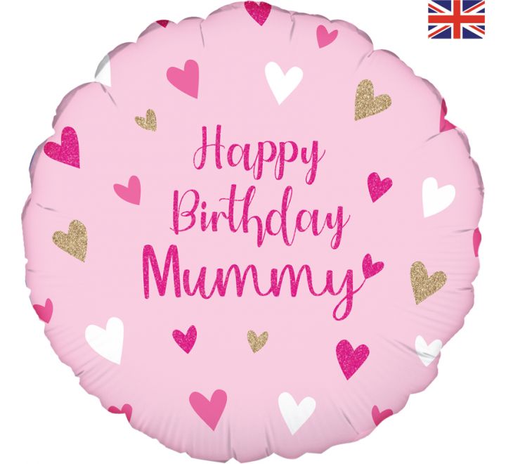 Mummy Birthday Foil Balloon Pink Gold White (Optional Helium Inflation)