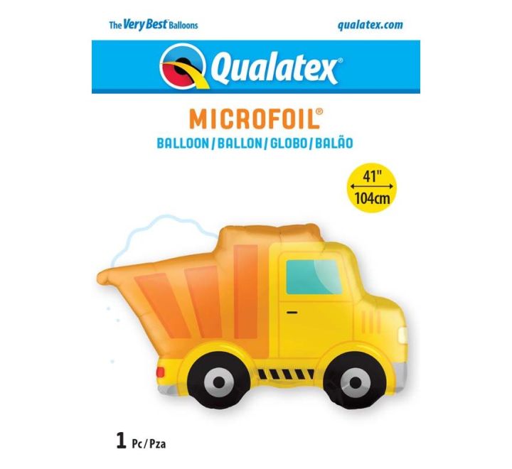 Dump Truck Large Foil Balloons 41" (Optional Helium Inflation)