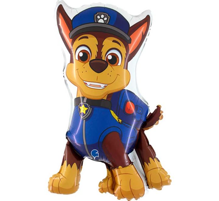 Paw Patrol Chase SuperShape Helium Filled Foil Balloon (Optional Helium Inflation)