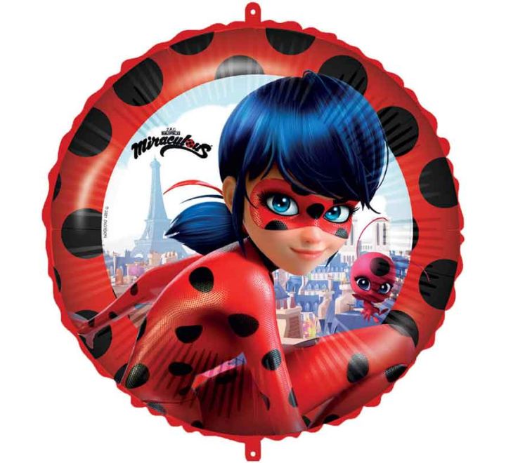 Miraculous Ladybug Balloon - 18" Foil Helium (Optional Helium Inflation)