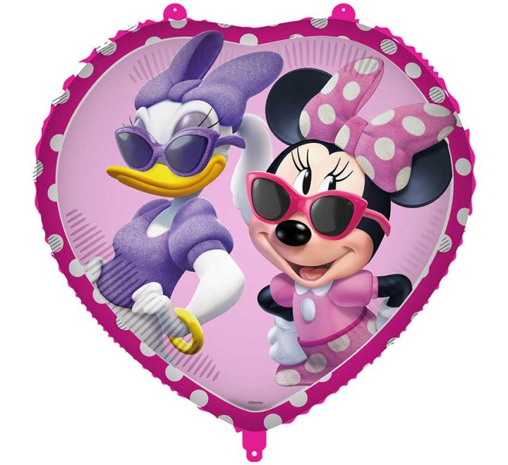 Minnie Mouse Heart Shape Balloon - 18" Foil Helium (Optional Helium Inflation)