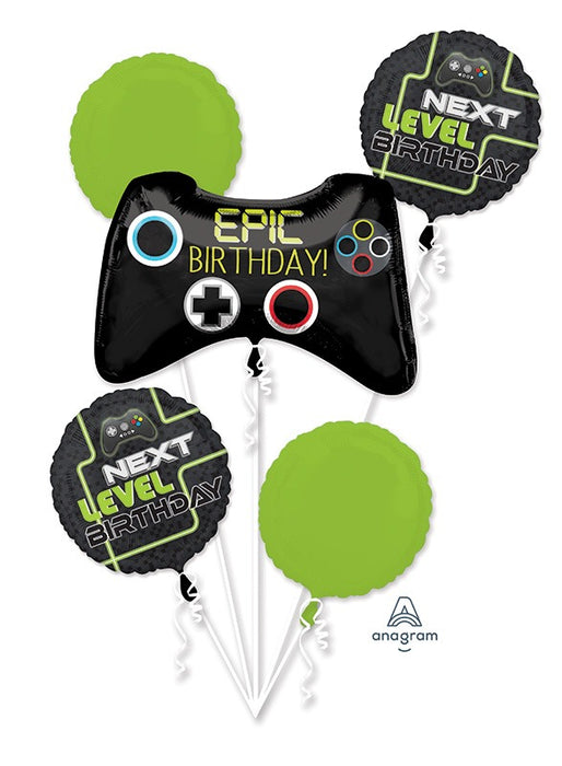 Next Level Controller 5-Balloon Bouquet (Optional Helium Inflation)