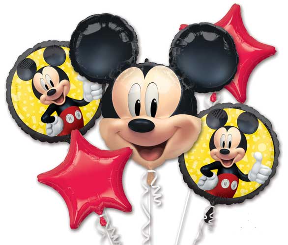 Mickey Mouse Foil Balloon Bouquet (Optional Helium Inflation)