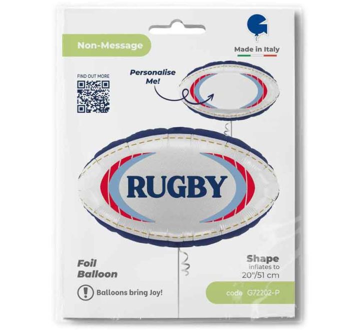 Rugby Ball Shaped Foil Balloons 20"(Optional Helium Inflation)
