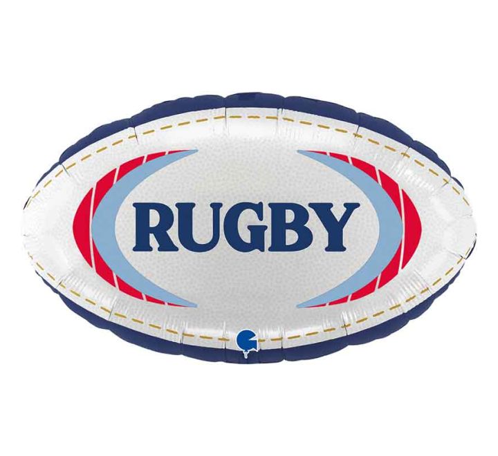 Rugby Ball Shaped Foil Balloons 20"(Optional Helium Inflation)
