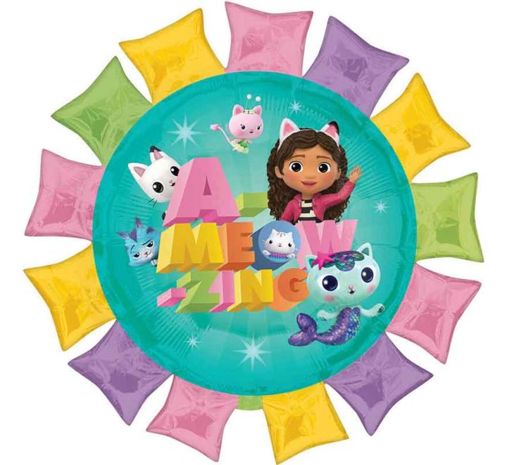 Gabby's Dollhouse SuperShape Helium Balloon (Optional Helium Inflation)