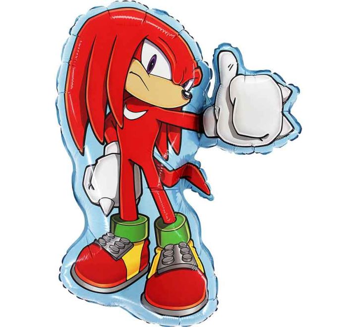 Knuckles - Sonic The Hedgehog Helium Filled Foil Balloon - 26" (Optional Helium Inflation)