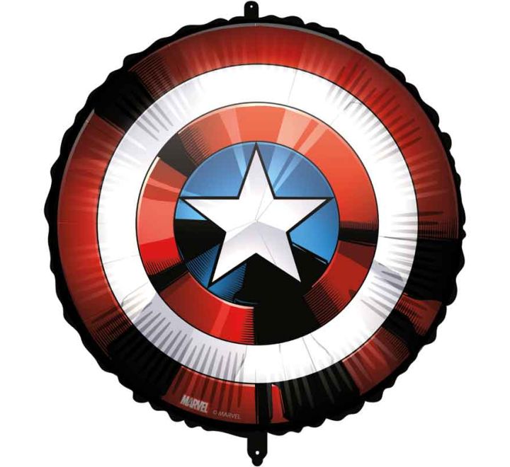 Avengers Shield Cptain America Balloon - 18" Foil Helium (Optional Helium Inflation)