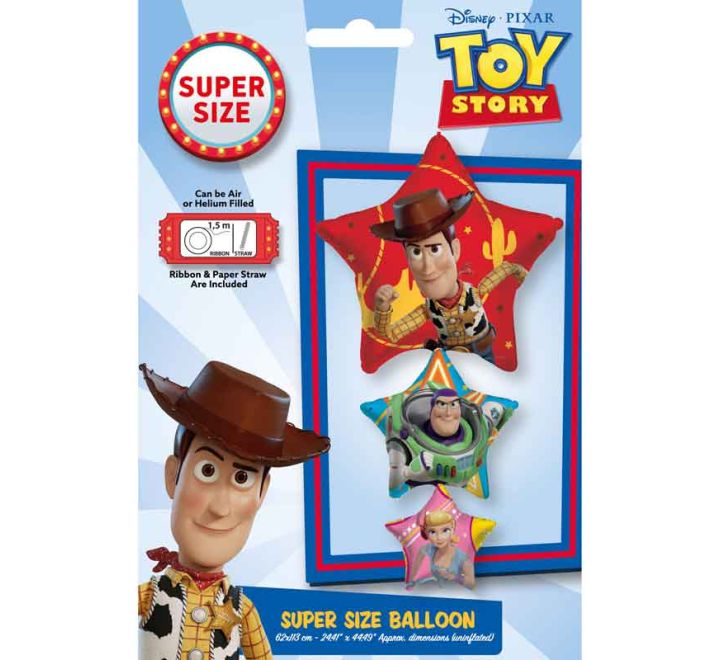 Toy Story SuperShape Tower Star Helium Filled Foil Balloon - (Optional Helium Inflation)
