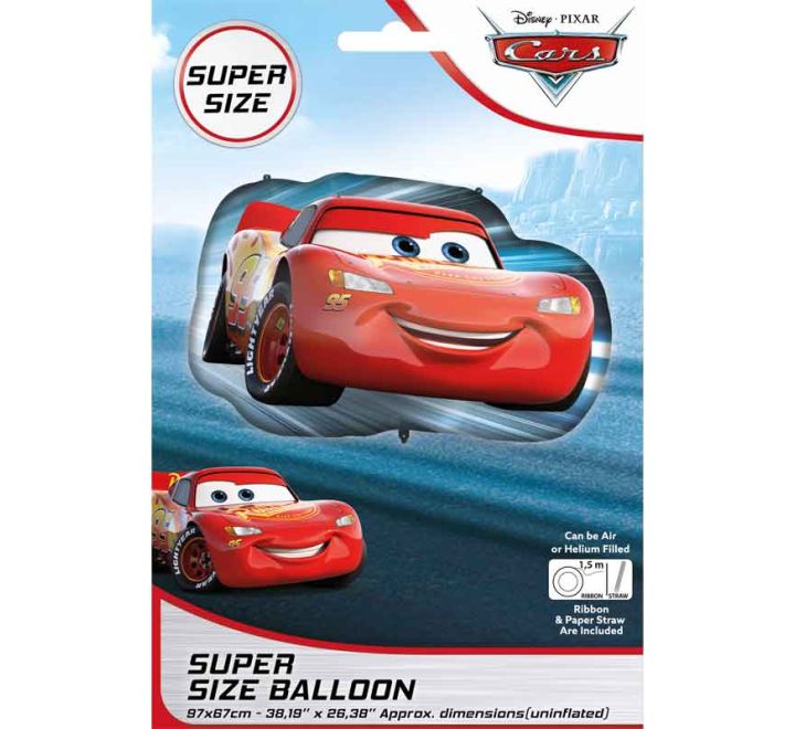Cars Lightning McQueen Balloon SuperShape Foil Balloon - 30" (Optional Helium Inflation)