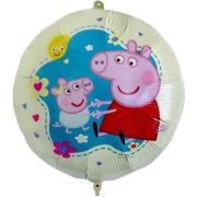Peppa Pig with Little Baby Evie 18" Foil Balloon (Optional Helium Inflation)