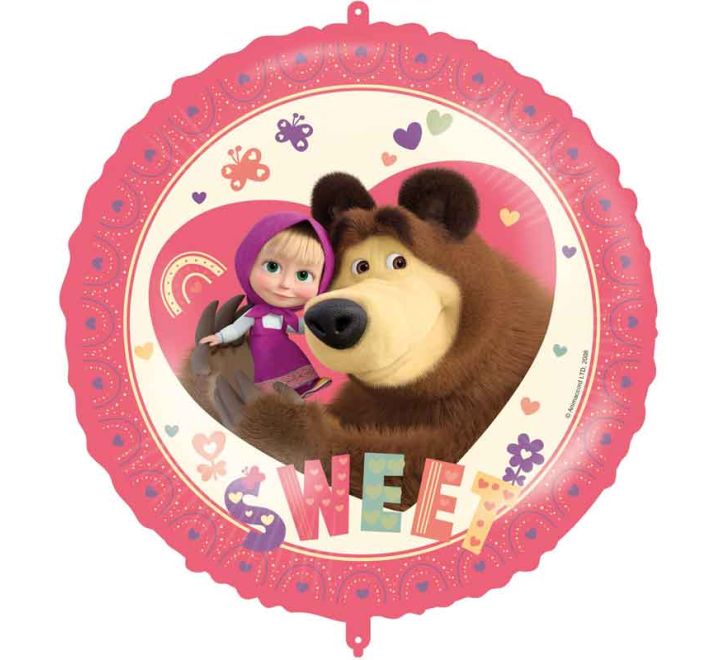 Masha and the Bear Sweet Heart 18 inch Foil Balloon