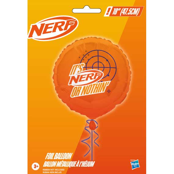 Nerf Round 18" Foil Balloon (Optional Helium Inflation)