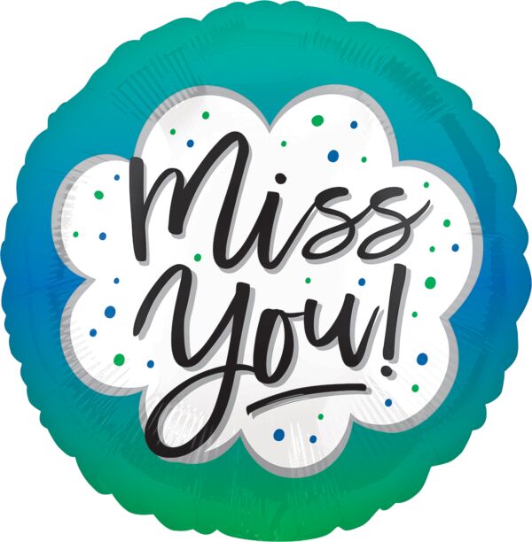Miss You Foil Balloon (Optional Helium Inflation)