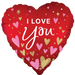 Satin I Love You Heartfelt Elegance 18 inch Anagram foil balloon