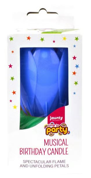 Lotus Flower Shape Flat Bottom Rotating Electronic Birthday Cake Musical Candle