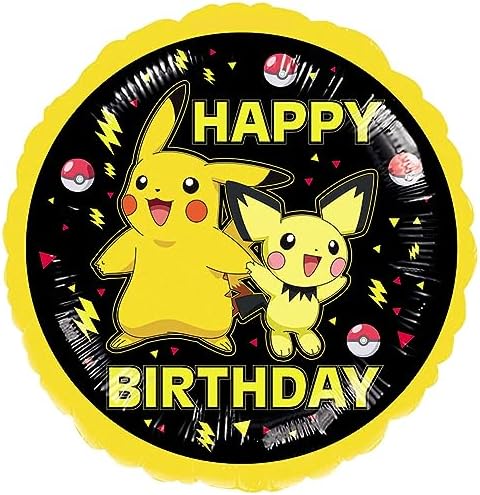 Pokemon Pikachu Happy Birthday Balloon - 17" Foil (Optional Helium Inflation)