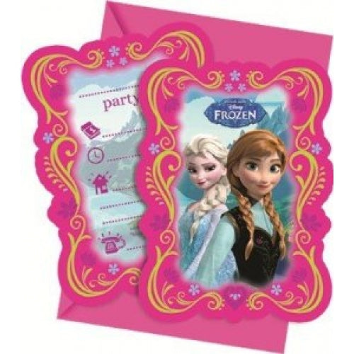 Frozen Party Invites 6 Pack - Disney Featuring Anna, Elsa