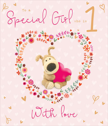 Boofle | Baby's 1st Girl Cute | Card and Gift | With Envelope