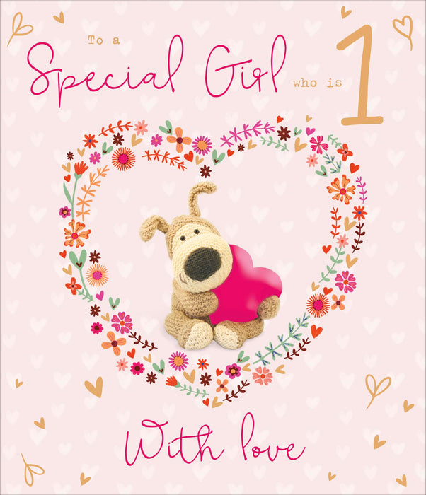 Boofle | Baby's 1st Girl Cute | Card & Gift | With Envelope