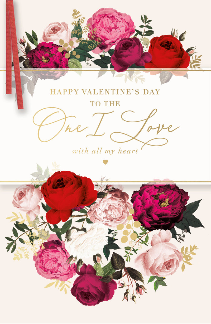 Royal Horticultural Society Valentine's Day Card for Love, Hand Finished, 564697