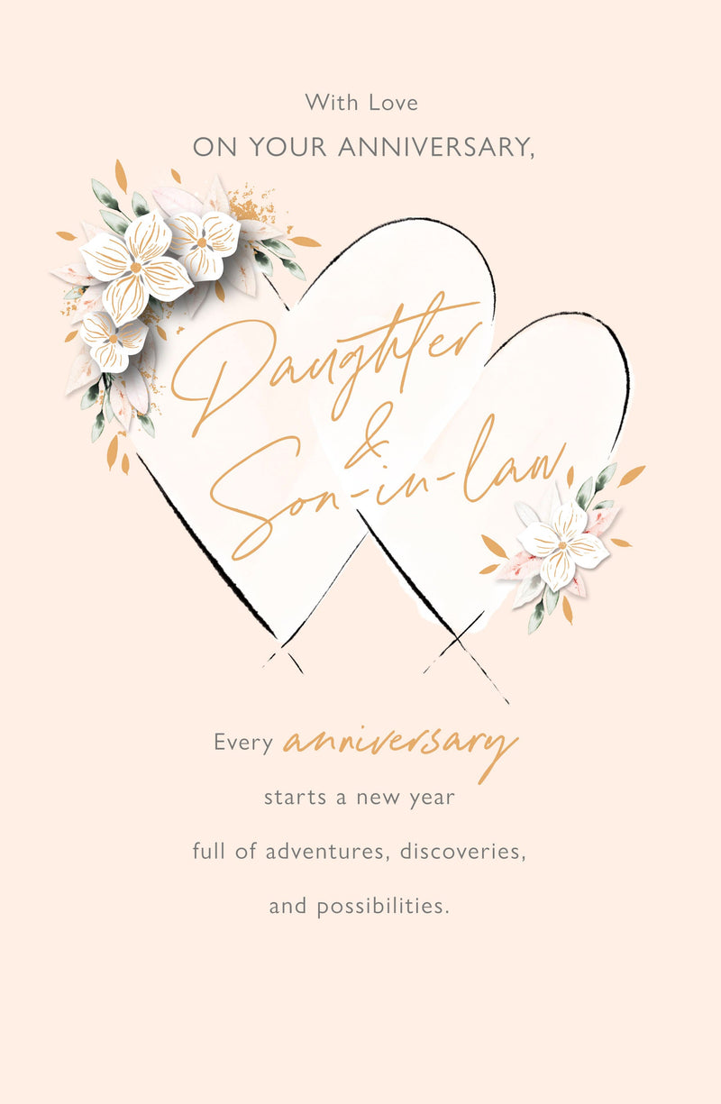 Gibson | Wedding Anniversary Card Daughter & Son-in-law | Conventional Design | With Envelope
