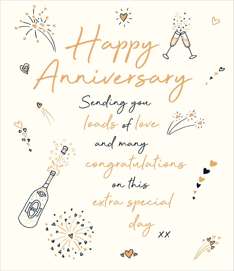 Love and Doodles | Wedding Anniversary Card | Conventional Design | With Envelope