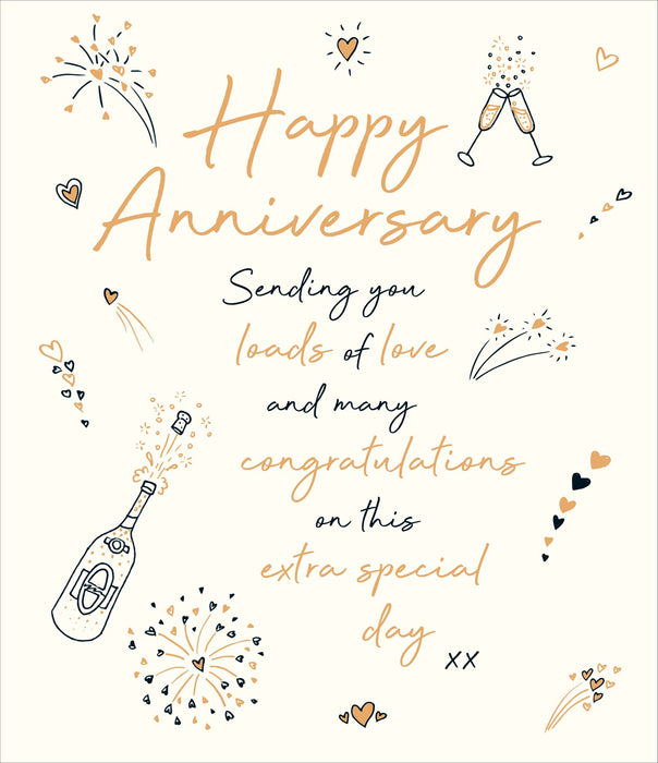 Love and Doodles Anniversary Card for On, Conv Design