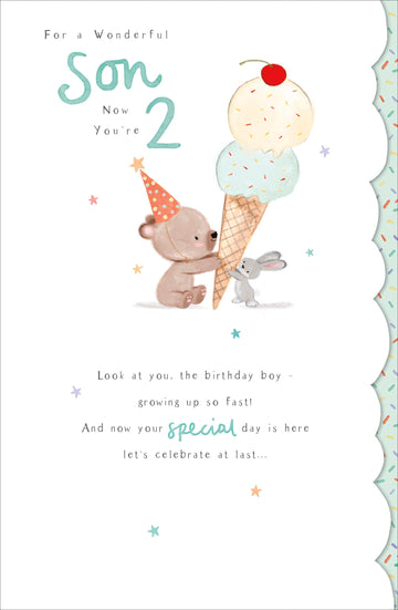 Gibson | 2nd Birthday Card | Juvenile Design | With Envelope