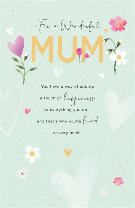 Simply Traditional Birthday Card for Mum, Conv Design