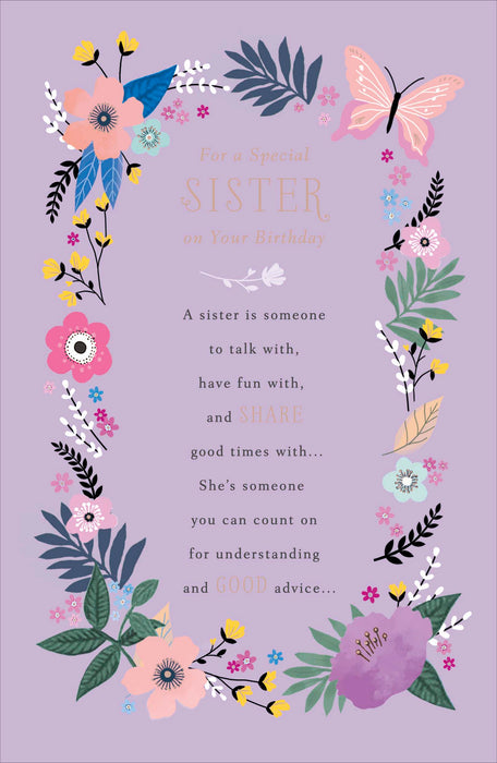 Simply Traditional Birthday Card for Sister, Conv Design