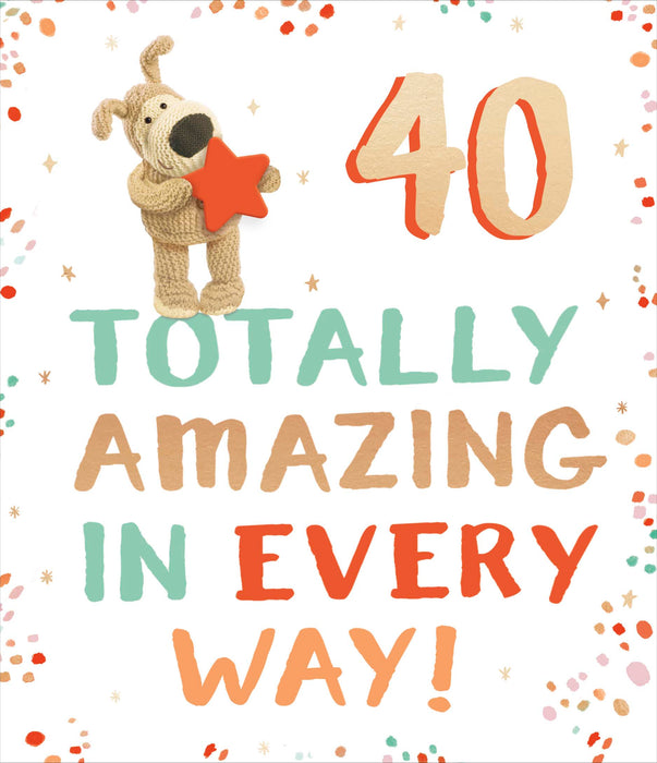 Boofle Birthday Card for 40th, Cute Design