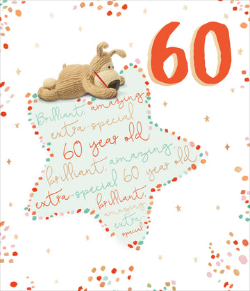 Boofle | Birthday Card 60th Cute | Happy Birthday Gifts | With Envelope