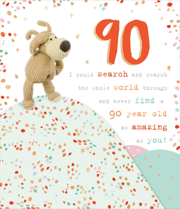 Boofle Birthday Card for 90th, Cute Design