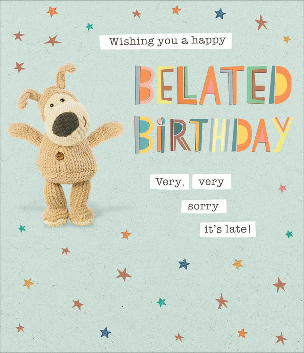Boofle Birthday Card for Belated, Cute Design