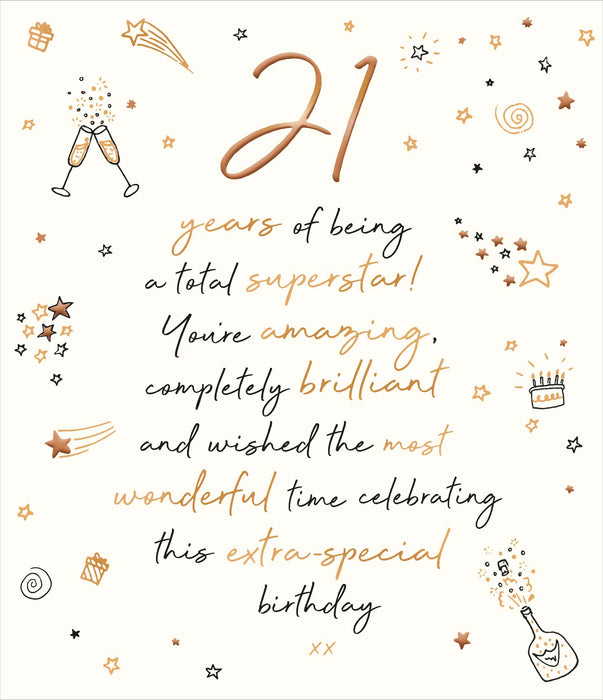 Love | Birthday Card 21st | Happy Birthday Gifts | With Envelope