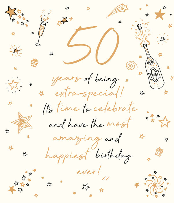 Love and Doodles Birthday Card for 50th, Conv Design
