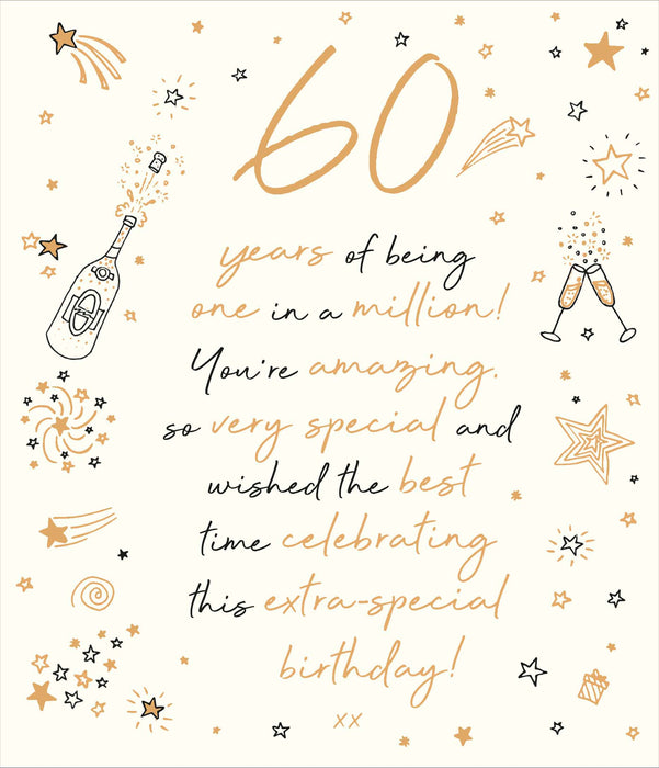 Love | Birthday Card 60th | Happy Birthday Gifts | With Envelope